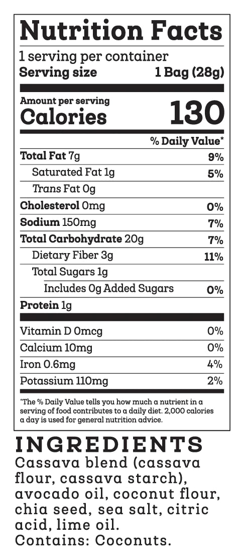 Siete Grain Free Lime Tortilla Chips