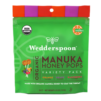 Wedderspoon Organic Manuka Honey Pops Variety Pack