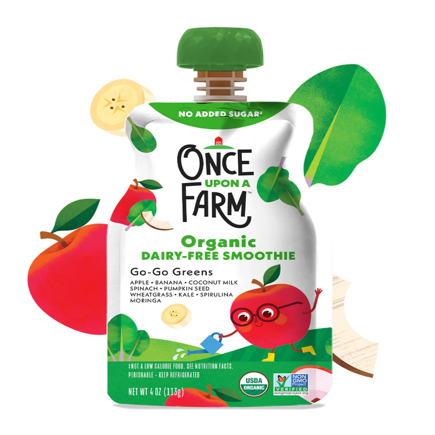 Once Upon A Farm Go-Go Greens Dairy-Free Smoothie Pouch