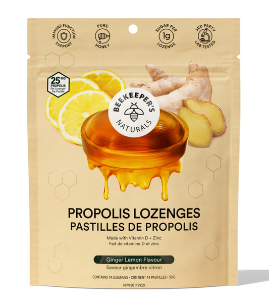 Beekeeper's Naturals Ginger Lemon Propolis Lozenges