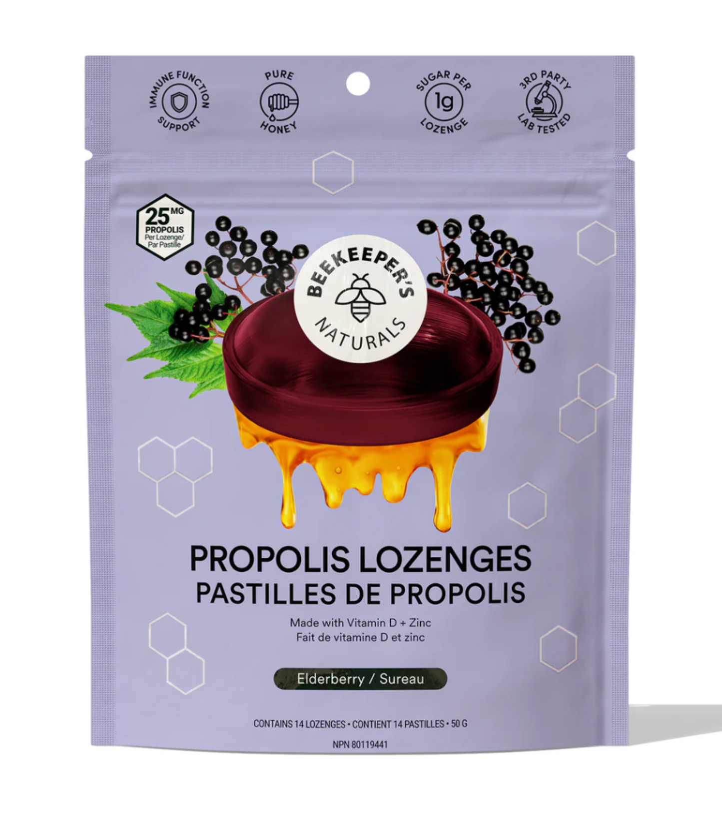 Beekeeper's Naturals Elderberry Propolis Lozenges