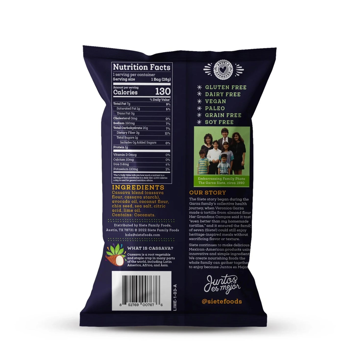 Siete Grain Free Lime Tortilla Chips